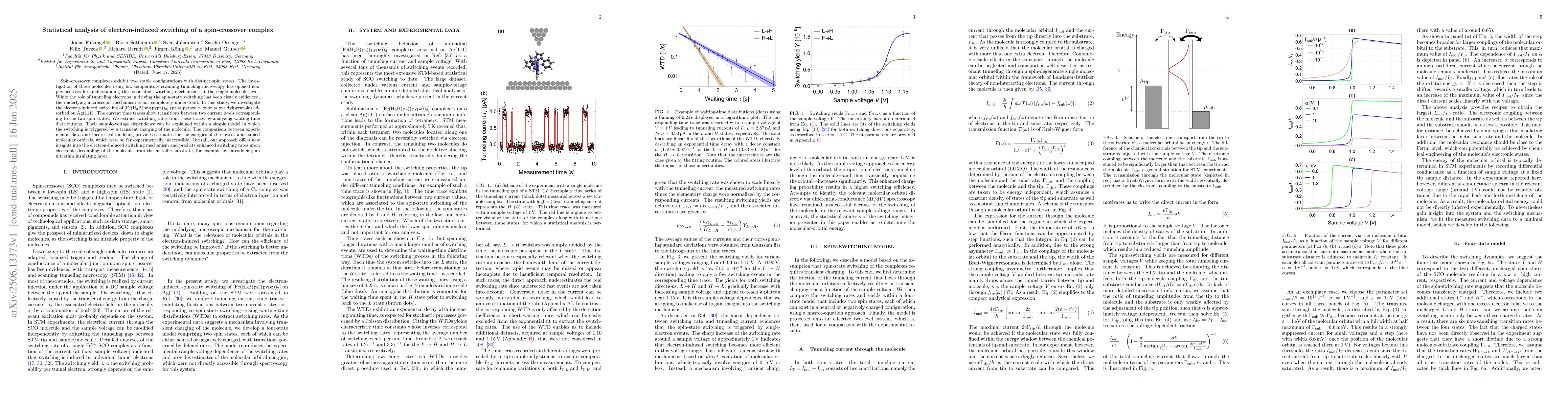 Thumbnail for Statistical analysis of electron-induced switching of a spin-crossover
  complex