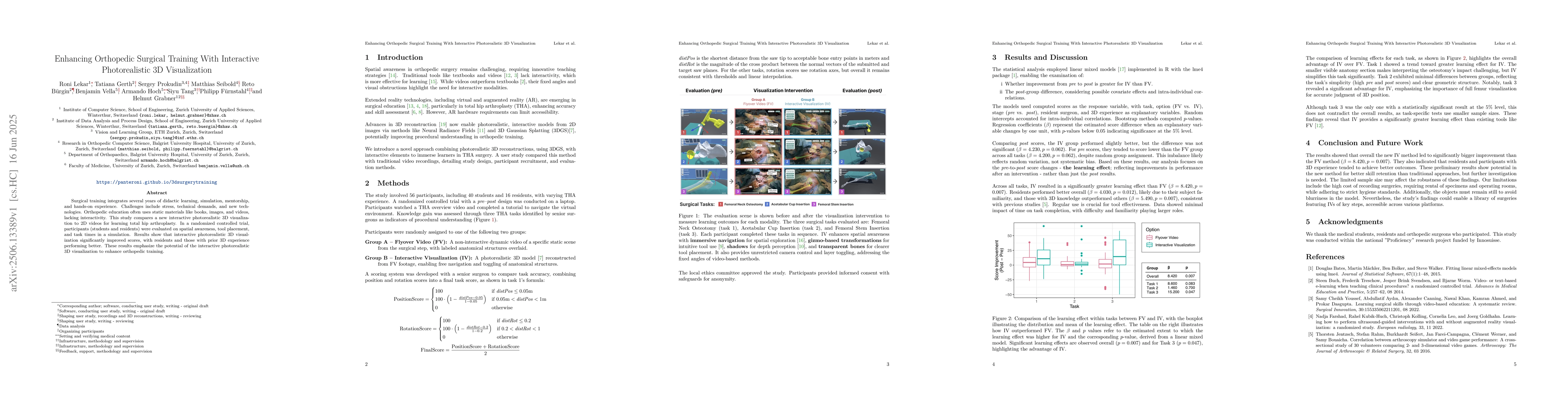 Thumbnail for Enhancing Orthopedic Surgical Training With Interactive Photorealistic
  3D Visualization