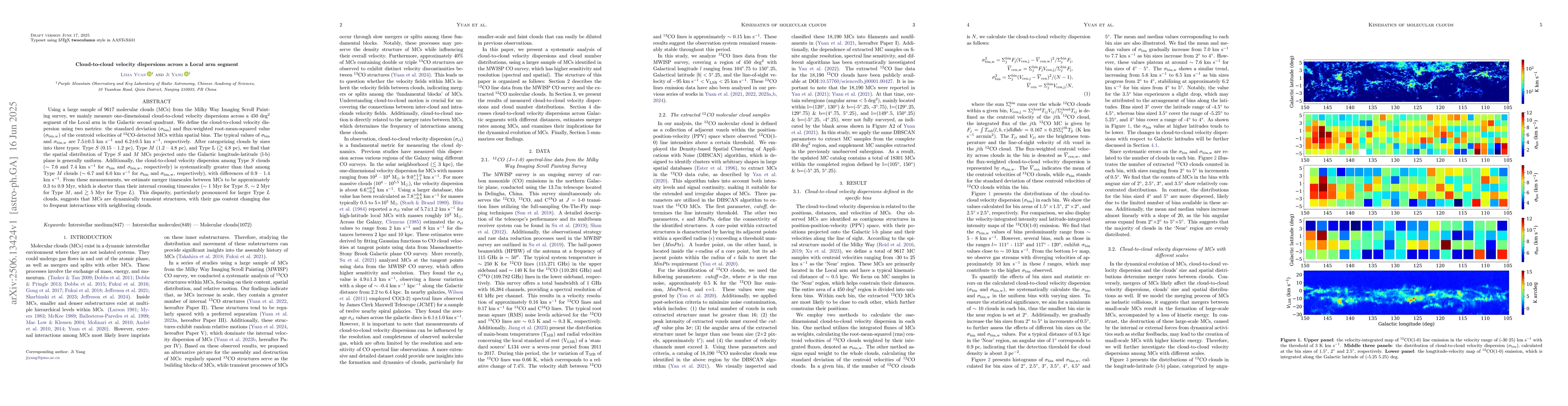 Thumbnail for Cloud-to-cloud velocity dispersions across a Local arm segment