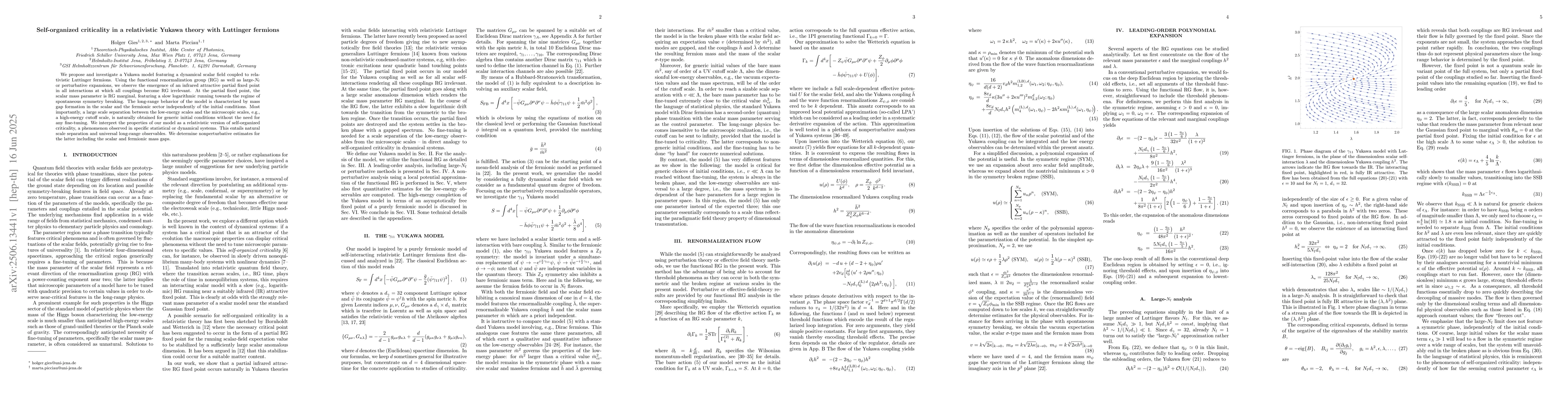 Thumbnail for Self-organized criticality in a relativistic Yukawa theory with
  Luttinger fermions