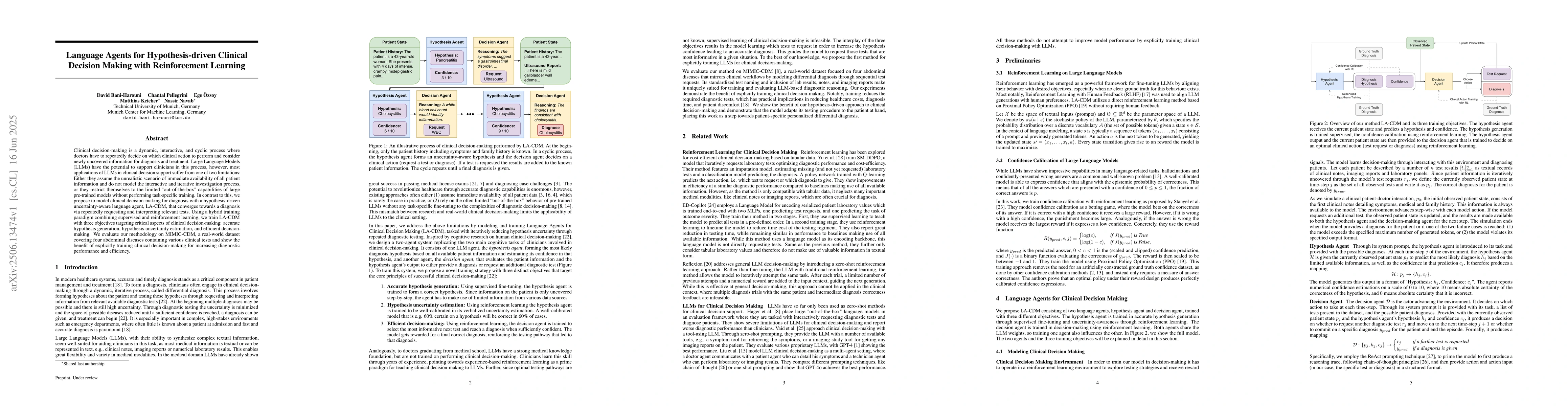 Thumbnail for Language Agents for Hypothesis-driven Clinical Decision Making with
  Reinforcement Learning