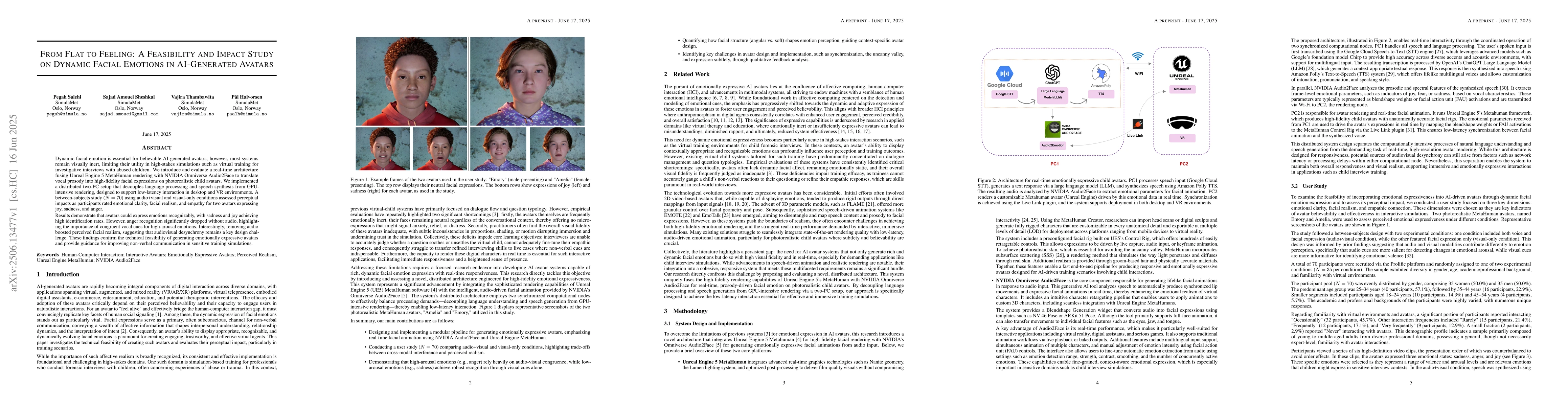 Thumbnail for From Flat to Feeling: A Feasibility and Impact Study on Dynamic Facial
  Emotions in AI-Generated Avatars