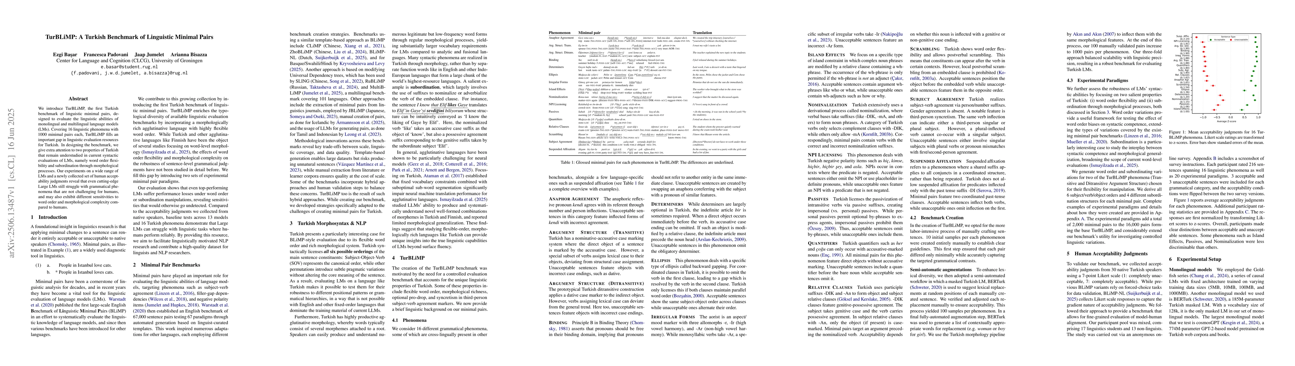 Thumbnail for TurBLiMP: A Turkish Benchmark of Linguistic Minimal Pairs