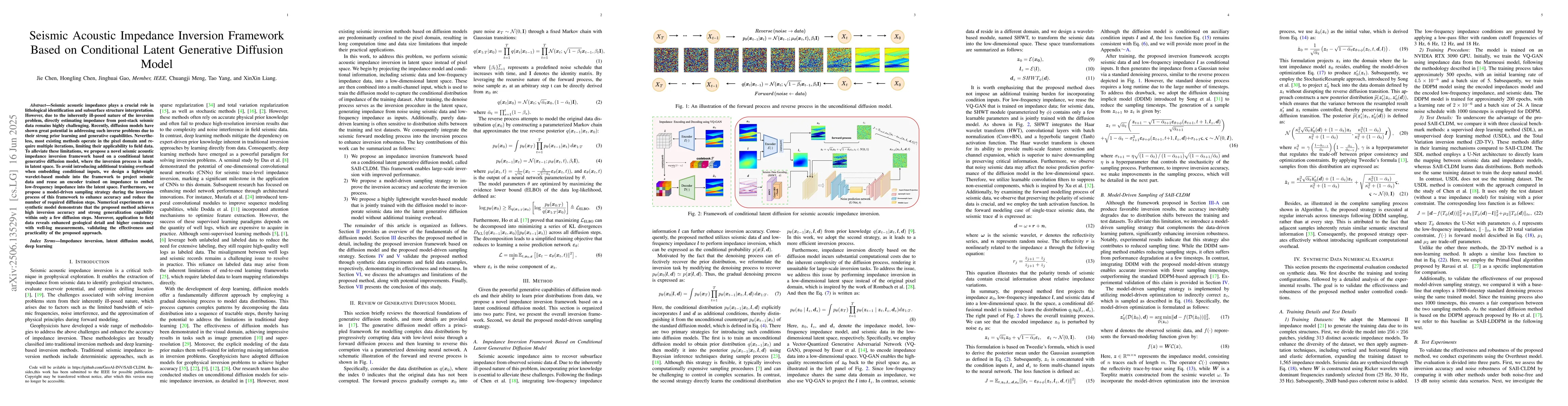 Thumbnail for Seismic Acoustic Impedance Inversion Framework Based on Conditional
  Latent Generative Diffusion Model