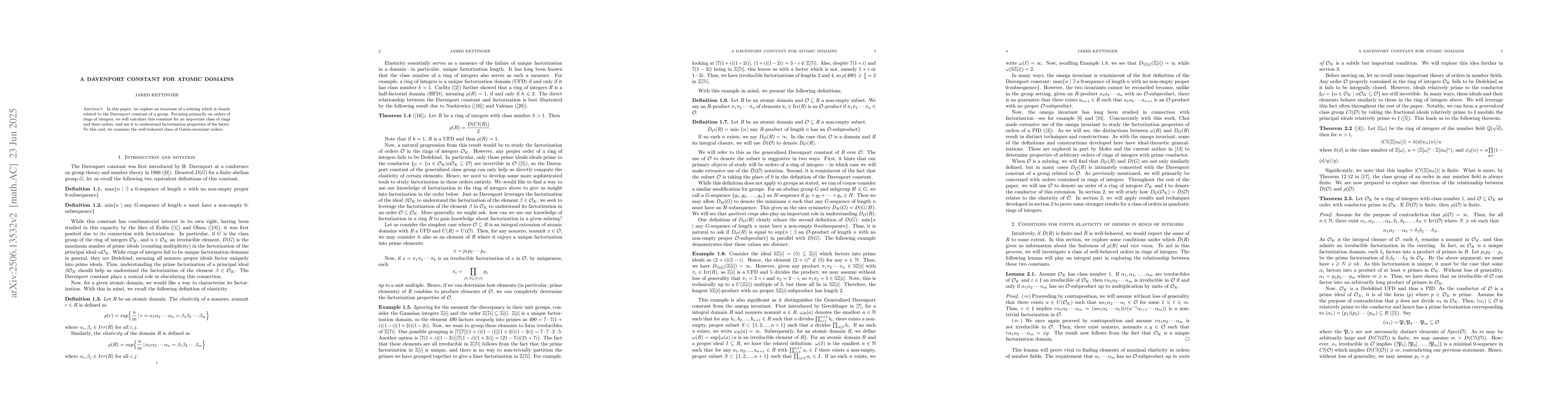 Thumbnail for A Davenport Constant for Integral Domains