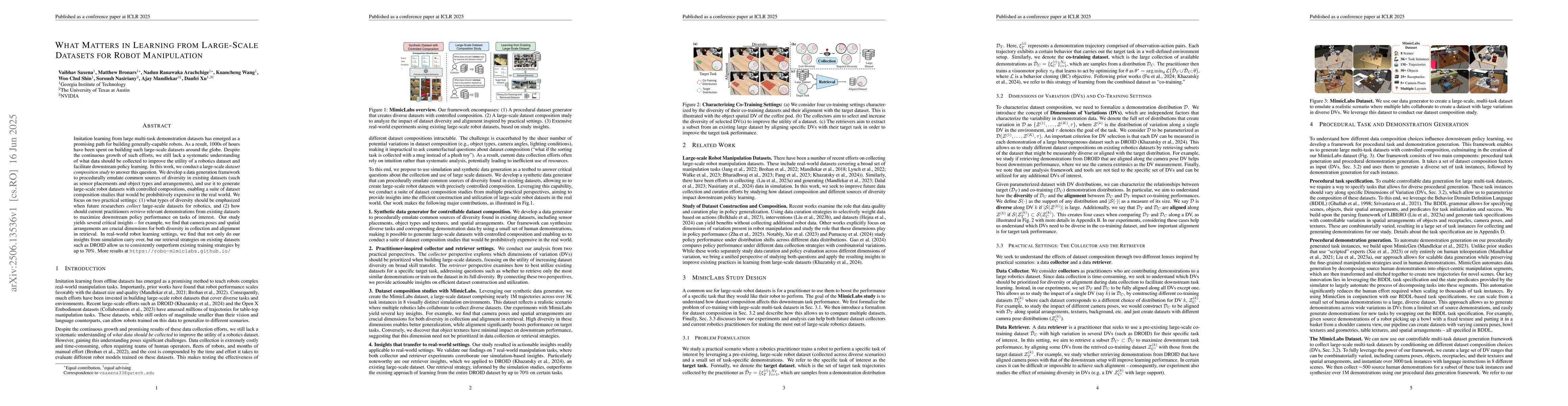 Thumbnail for What Matters in Learning from Large-Scale Datasets for Robot
  Manipulation