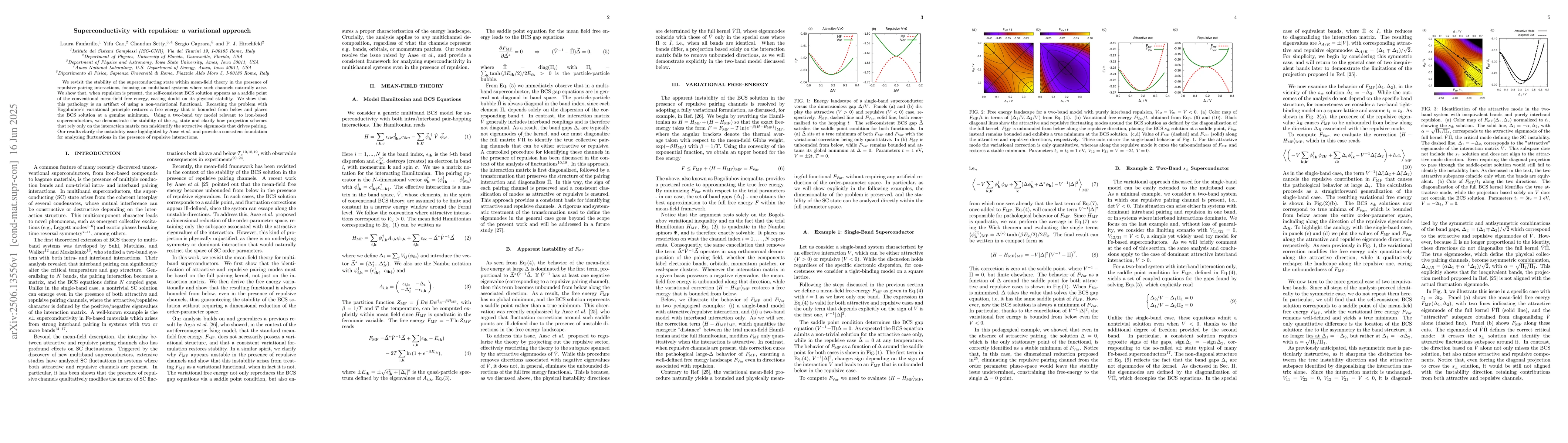 Thumbnail for Superconductivity with repulsion: a variational approach
