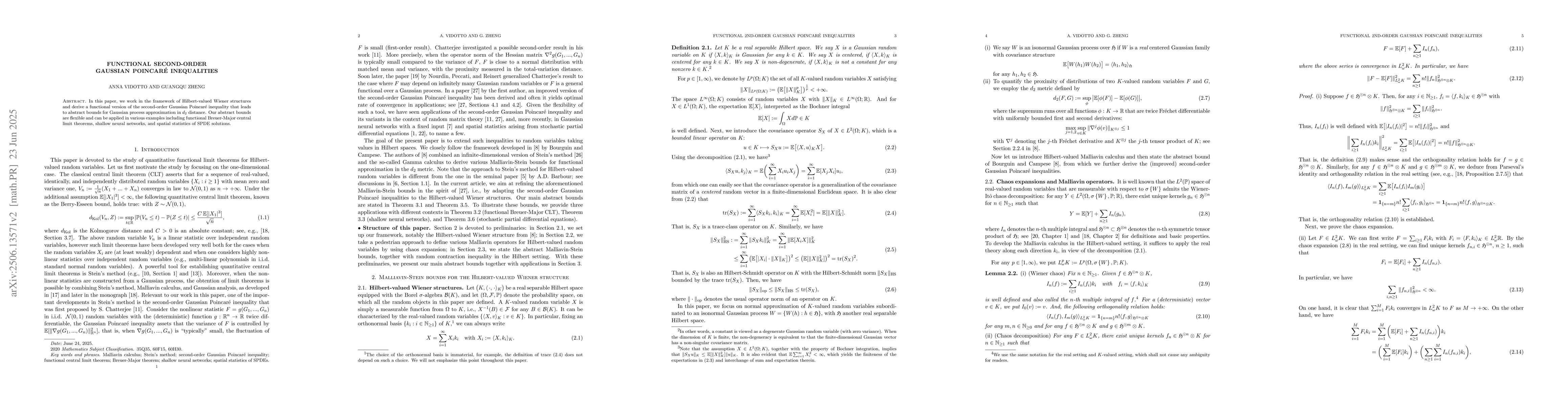 Thumbnail for Functional second-order Gaussian Poincaré inequalities