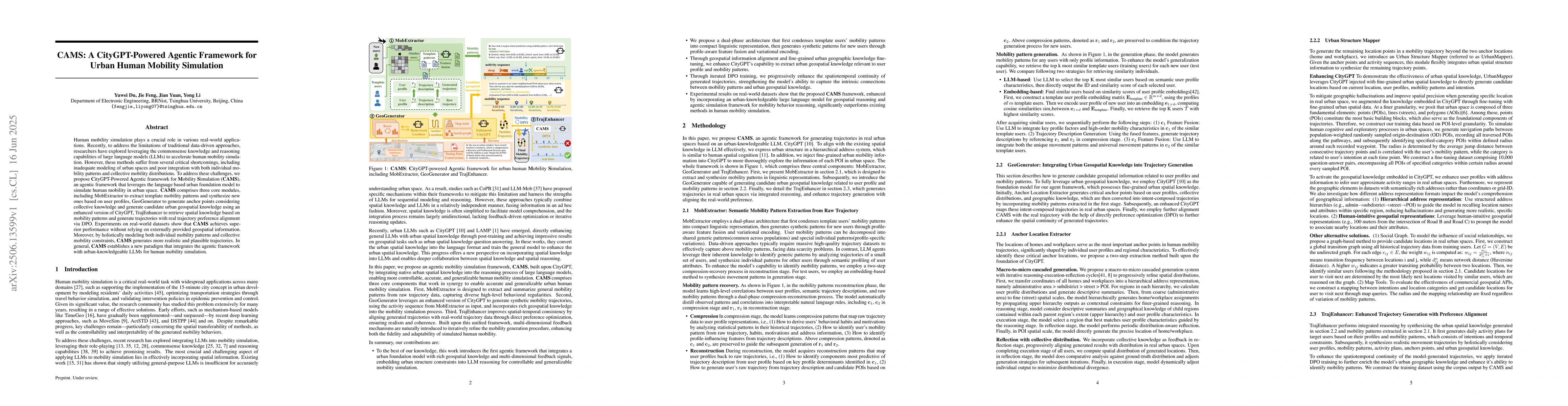 Thumbnail for CAMS: A CityGPT-Powered Agentic Framework for Urban Human Mobility
  Simulation