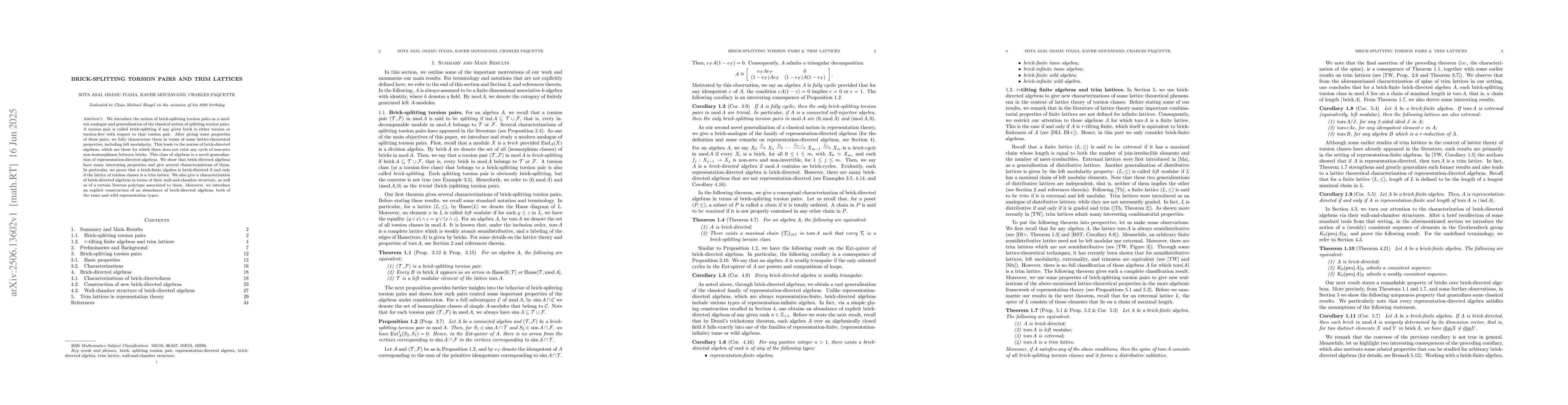Thumbnail for Brick-splitting Torsion Pairs and Trim Lattices