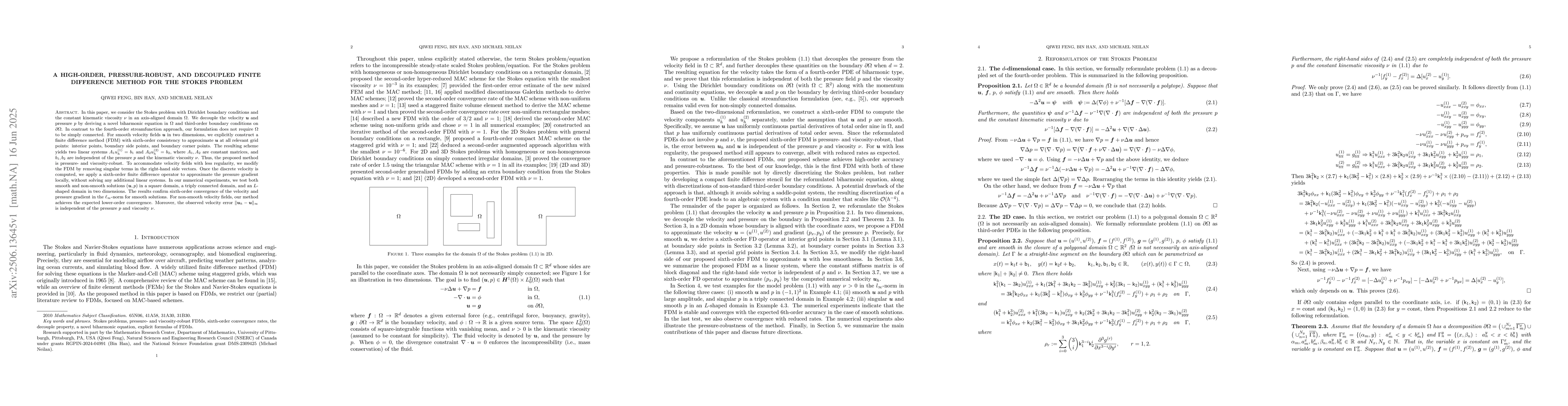 Thumbnail for A High-Order, Pressure-Robust, and Decoupled Finite Difference Method
  for the Stokes Problem