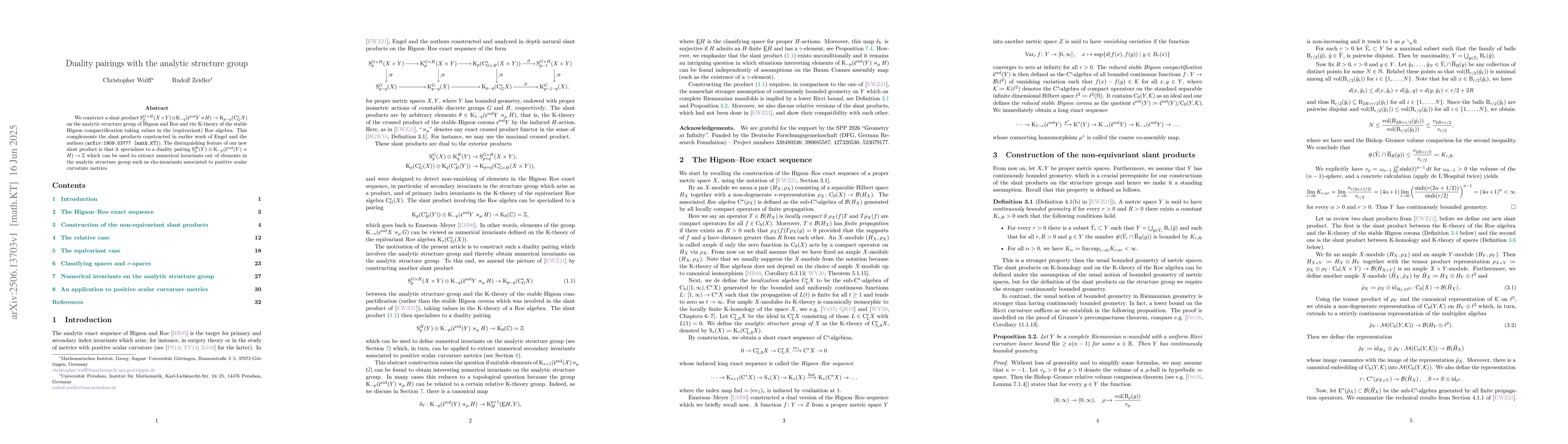 Thumbnail for Duality pairings with the analytic structure group