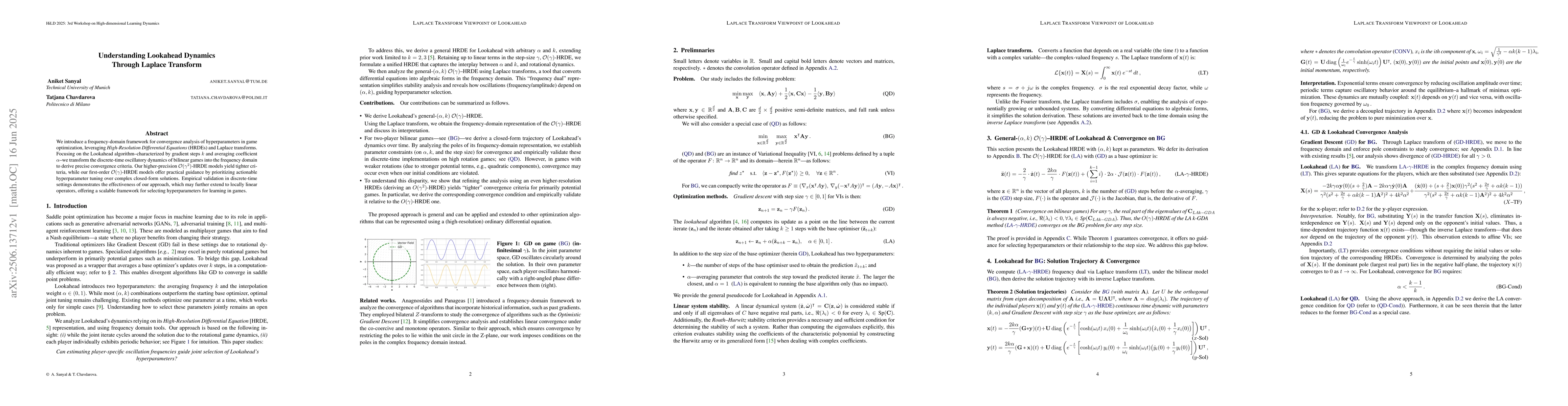 Thumbnail for Understanding Lookahead Dynamics Through Laplace Transform
