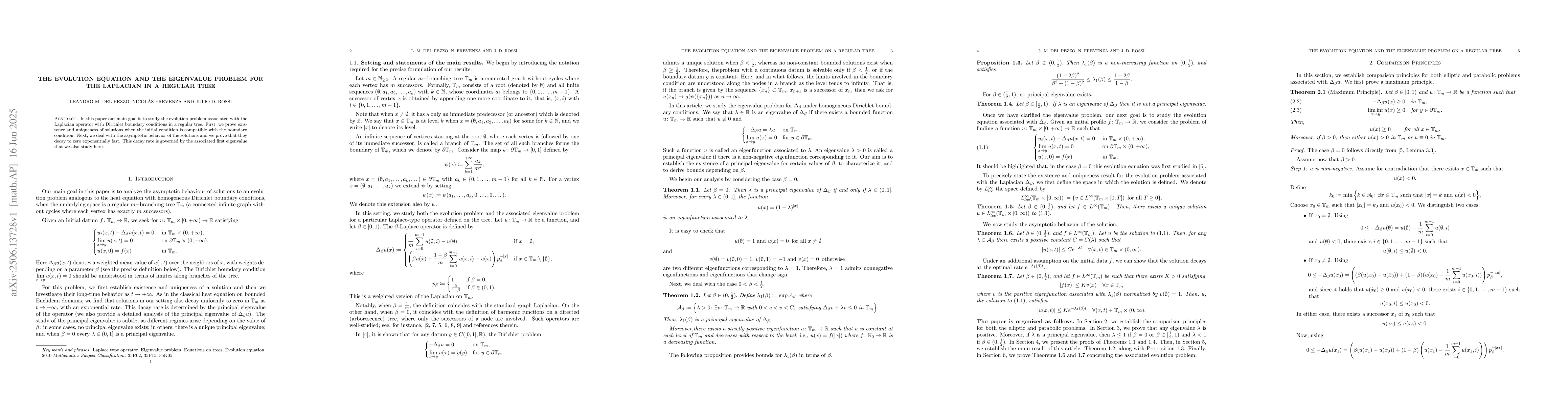 Thumbnail for The evolution equation and the eigenvalue problem for the Laplacian in a
  regular tree