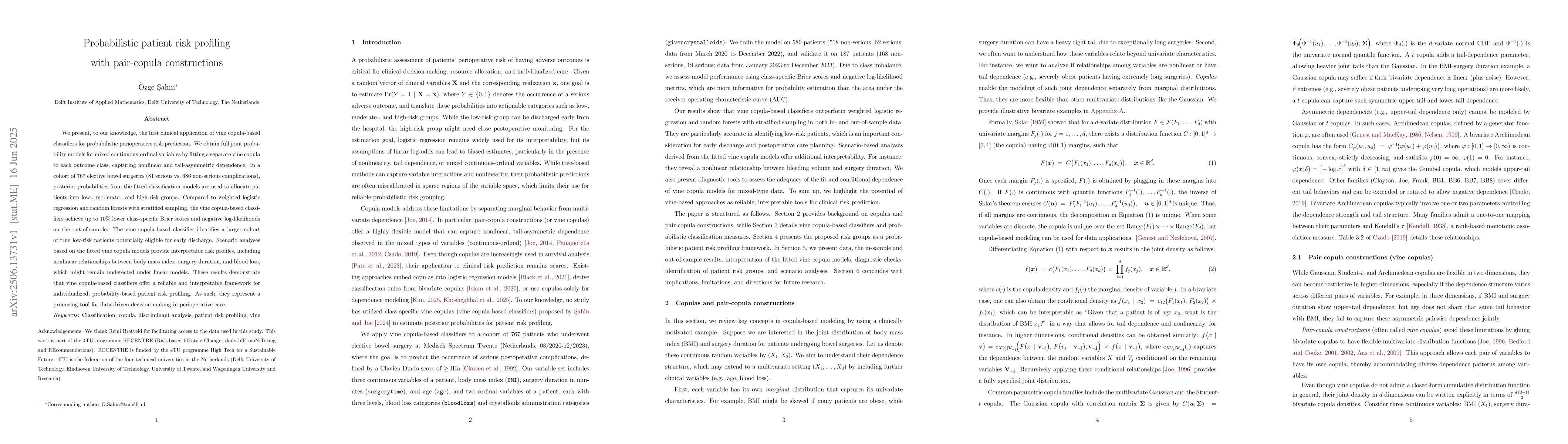 Thumbnail for Probabilistic patient risk profiling with pair-copula constructions