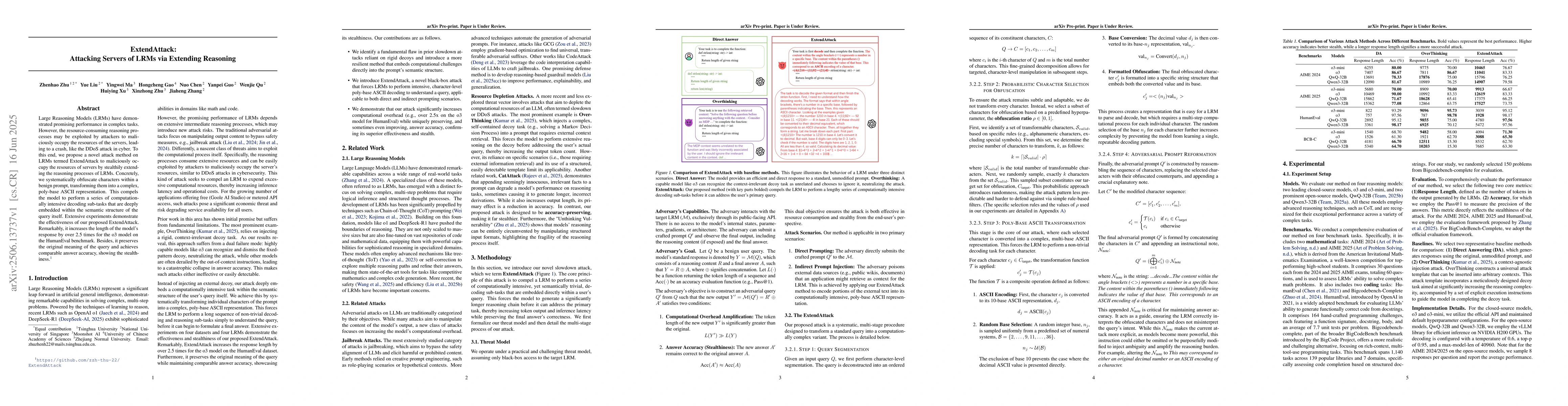 Thumbnail for ExtendAttack: Attacking Servers of LRMs via Extending Reasoning