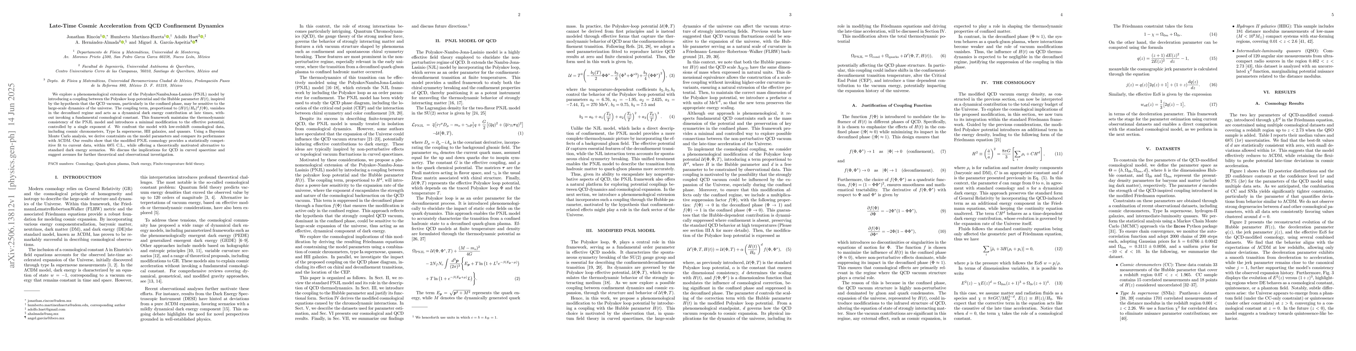 Thumbnail for Late-Time Cosmic Acceleration from QCD Confinement Dynamics