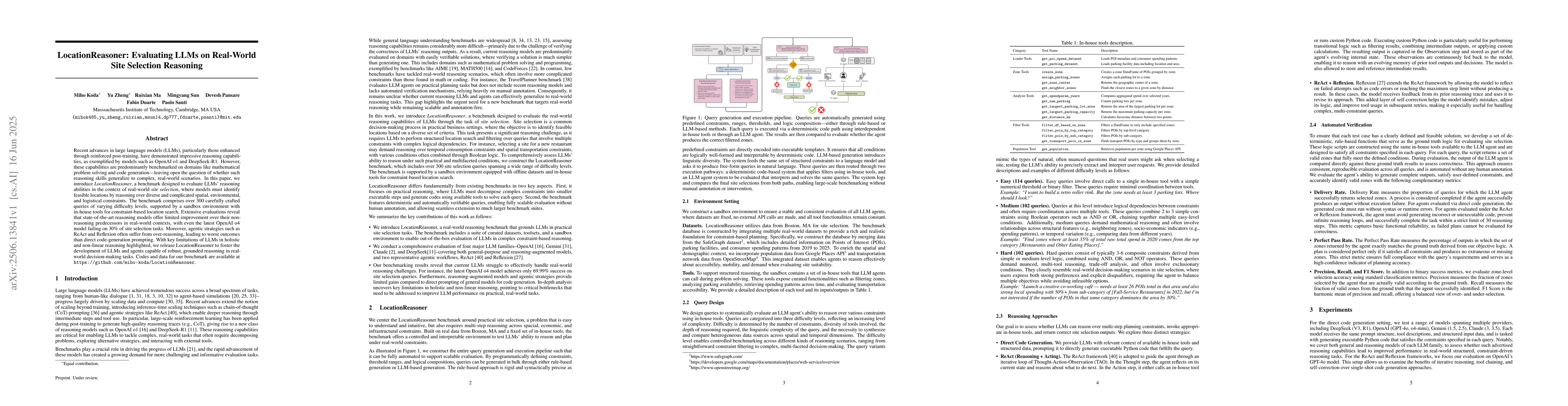 Thumbnail for LocationReasoner: Evaluating LLMs on Real-World Site Selection Reasoning
