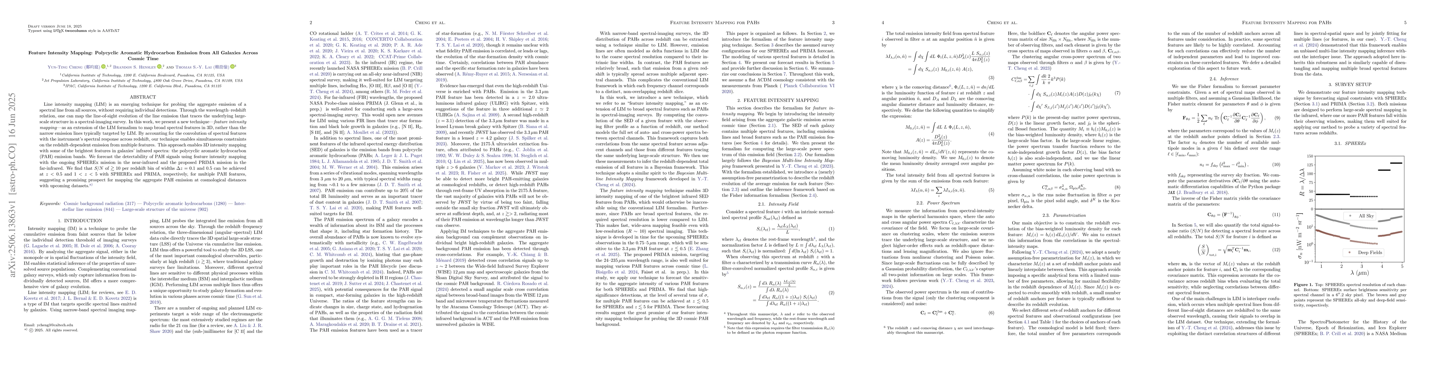 Thumbnail for Feature Intensity Mapping: Polycyclic Aromatic Hydrocarbon Emission from
  All Galaxies Across Cosmic Time