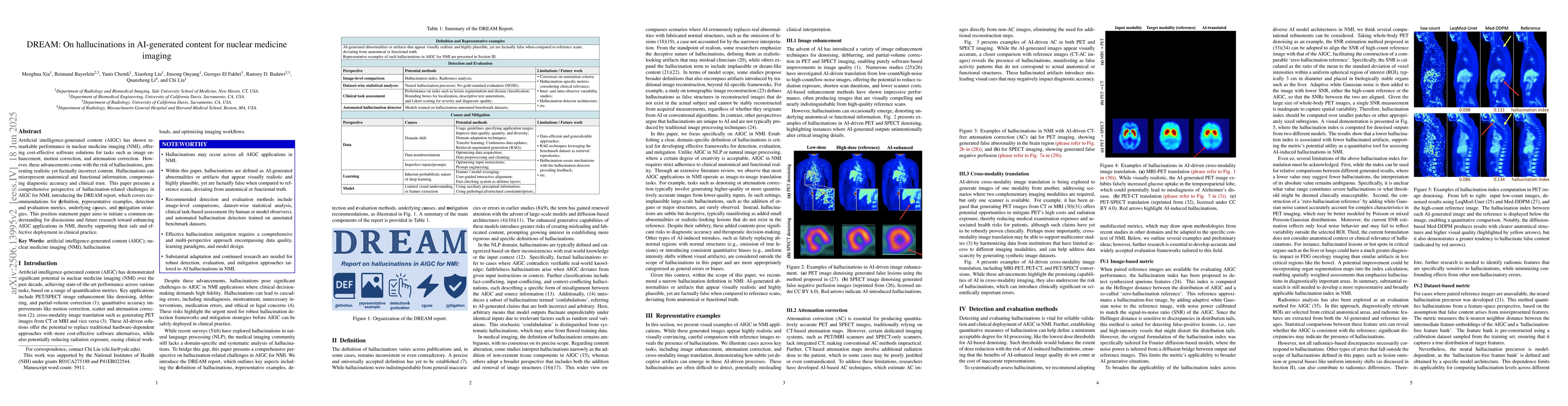 Thumbnail for DREAM: On hallucinations in AI-generated content for nuclear medicine
  imaging