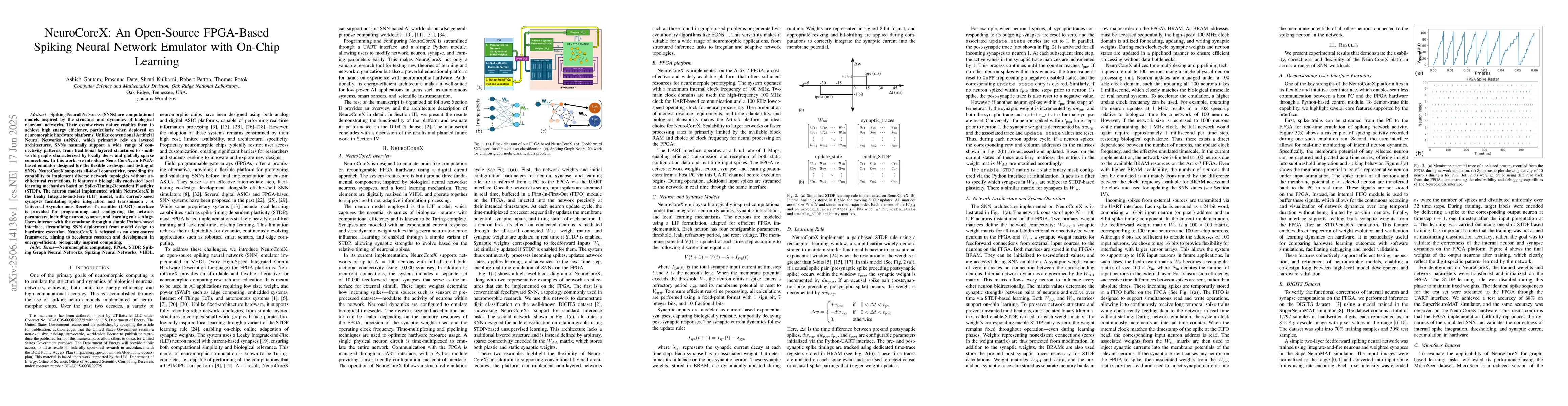 Thumbnail for NeuroCoreX: An Open-Source FPGA-Based Spiking Neural Network Emulator
  with On-Chip Learning