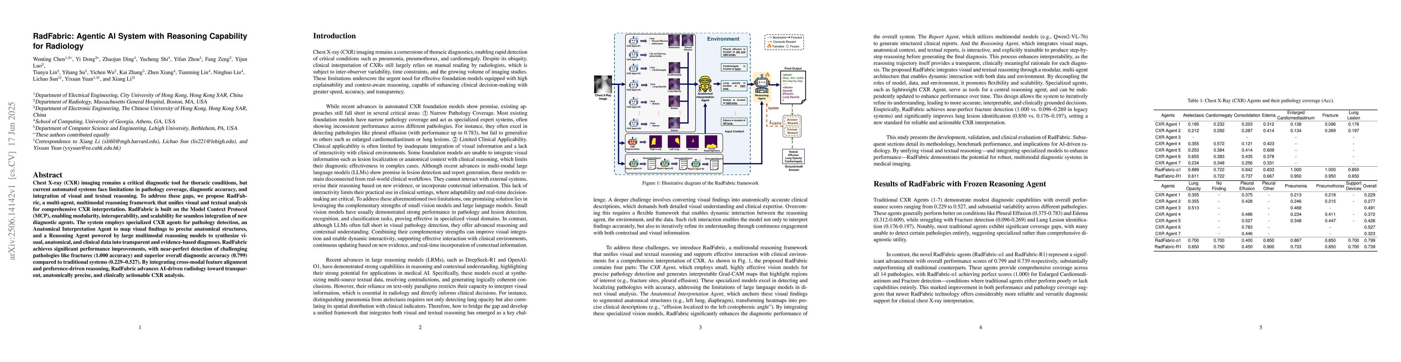Thumbnail for RadFabric: Agentic AI System with Reasoning Capability for Radiology