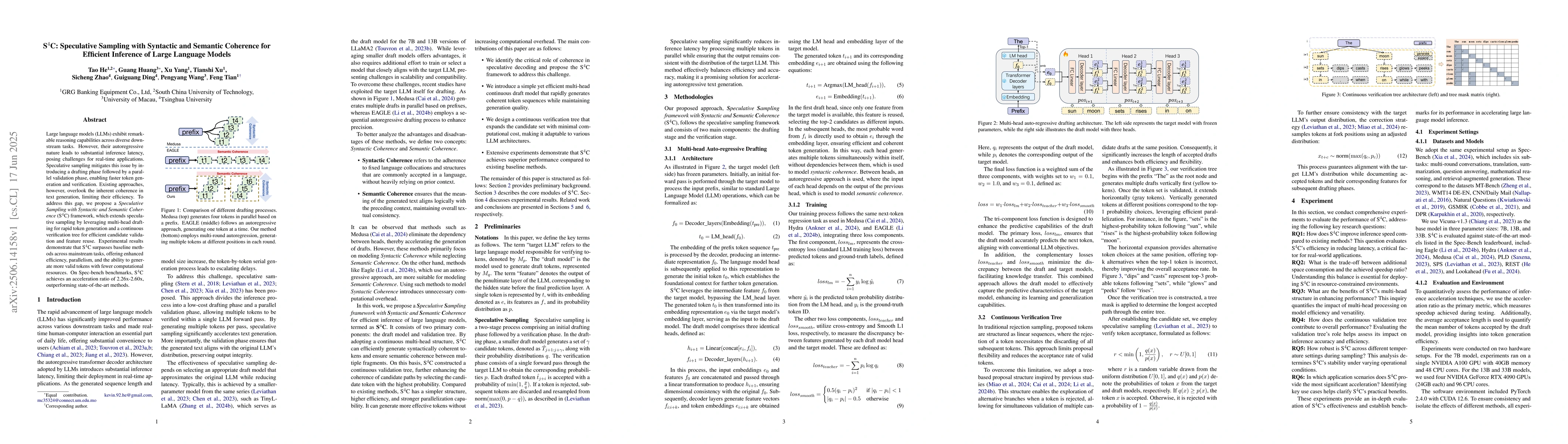 Thumbnail for S$^4$C: Speculative Sampling with Syntactic and Semantic Coherence for
  Efficient Inference of Large Language Models