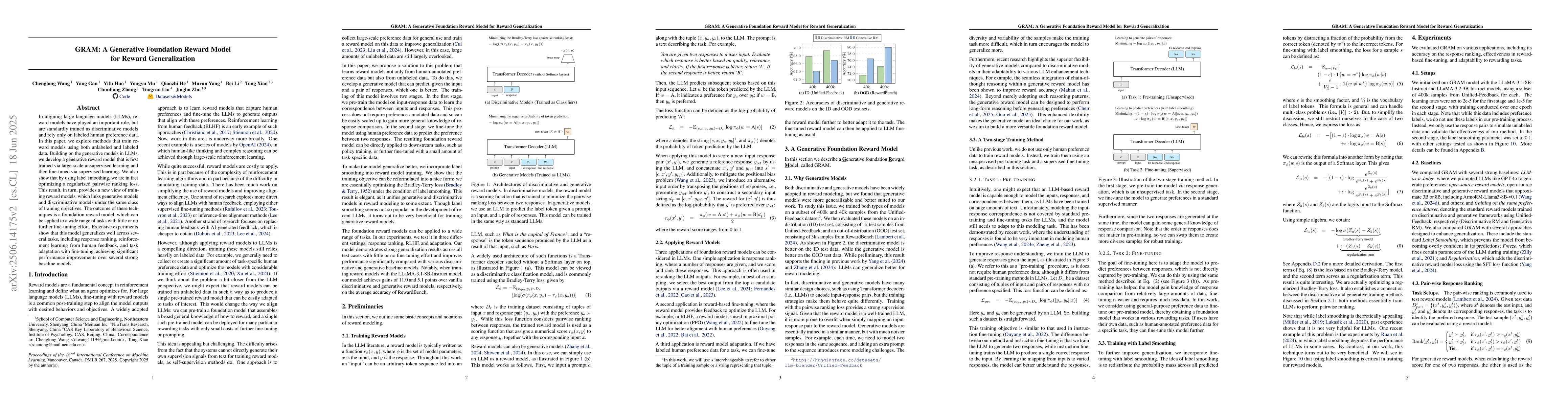 Thumbnail for GRAM: A Generative Foundation Reward Model for Reward Generalization
