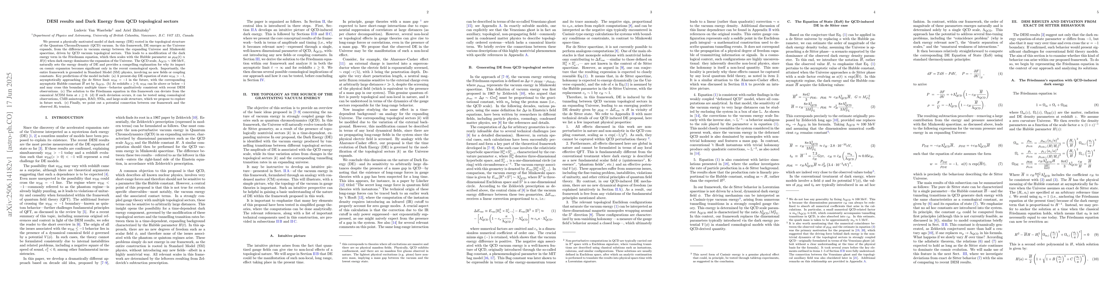 Thumbnail for DESI results and Dark Energy from QCD topological sectors