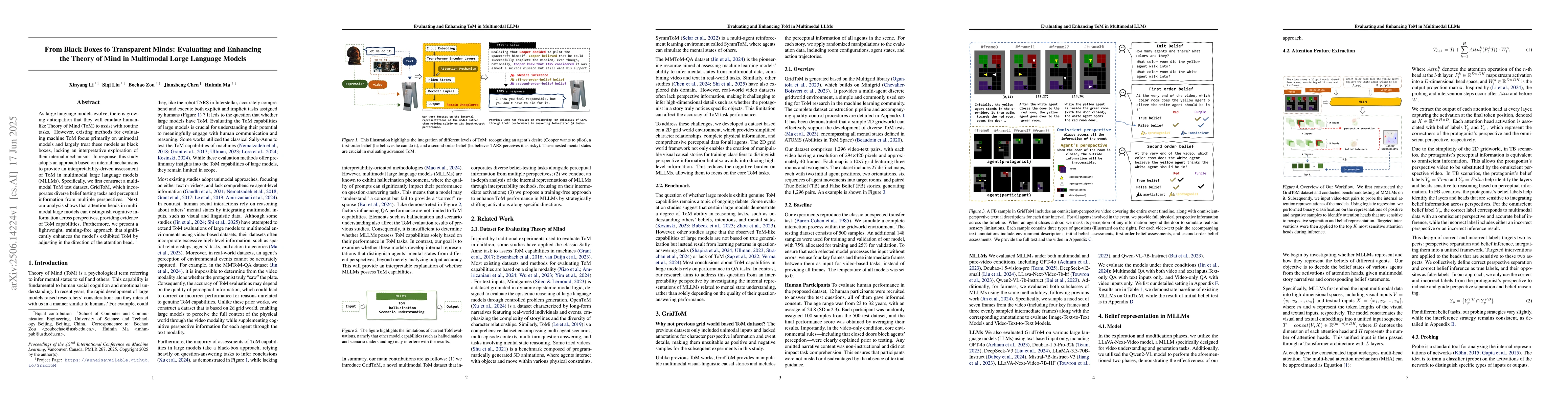 Thumbnail for From Black Boxes to Transparent Minds: Evaluating and Enhancing the
  Theory of Mind in Multimodal Large Language Models
