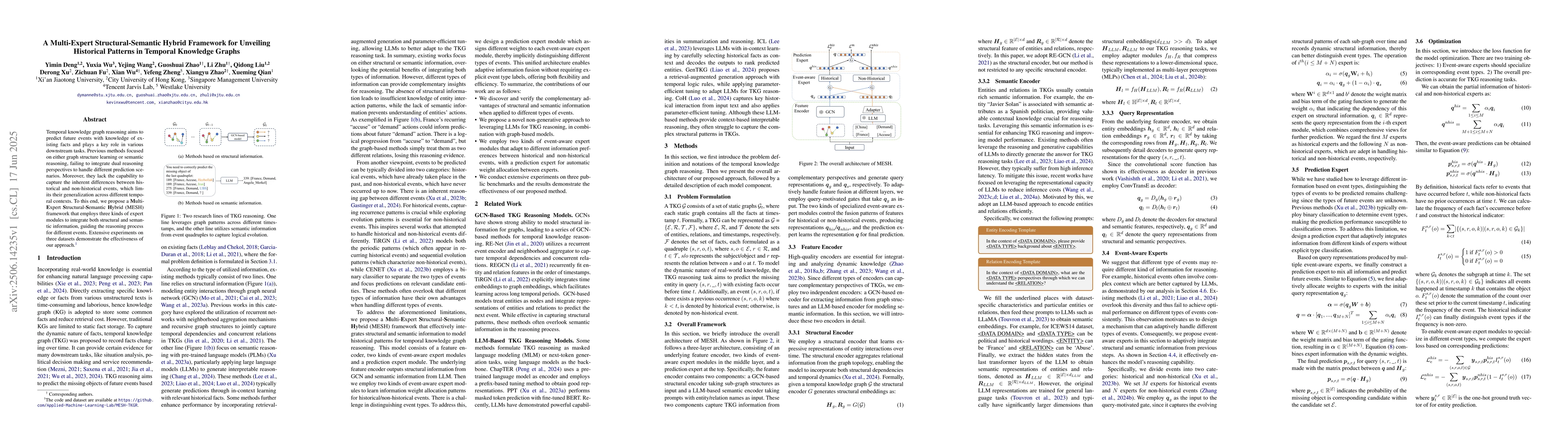 Thumbnail for A Multi-Expert Structural-Semantic Hybrid Framework for Unveiling
  Historical Patterns in Temporal Knowledge Graphs