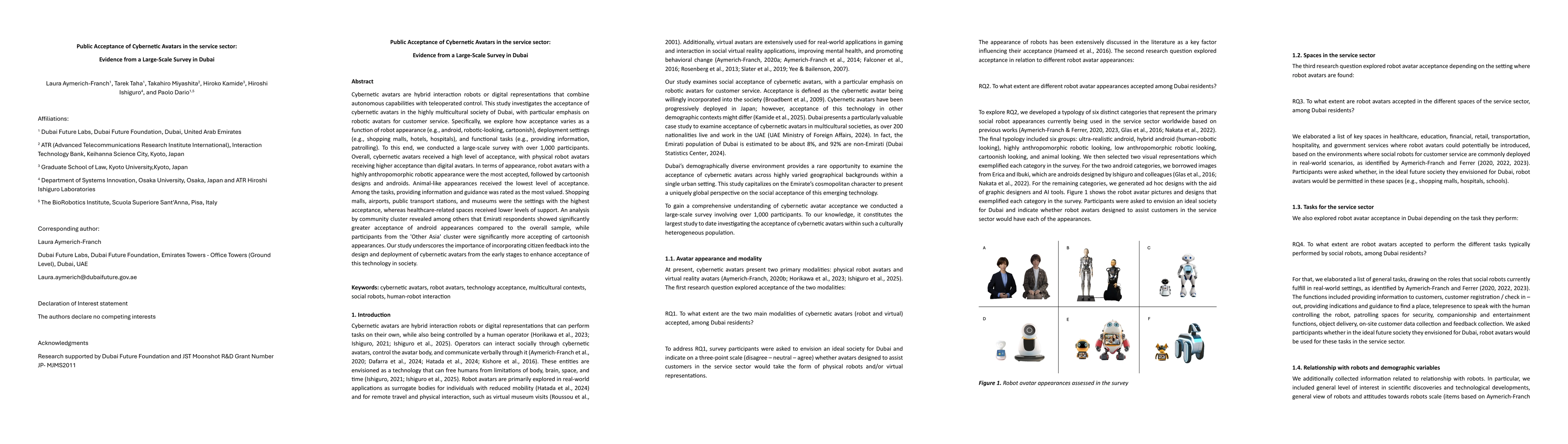 Thumbnail for Public Acceptance of Cybernetic Avatars in the service sector: Evidence
  from a Large-Scale Survey in Dubai