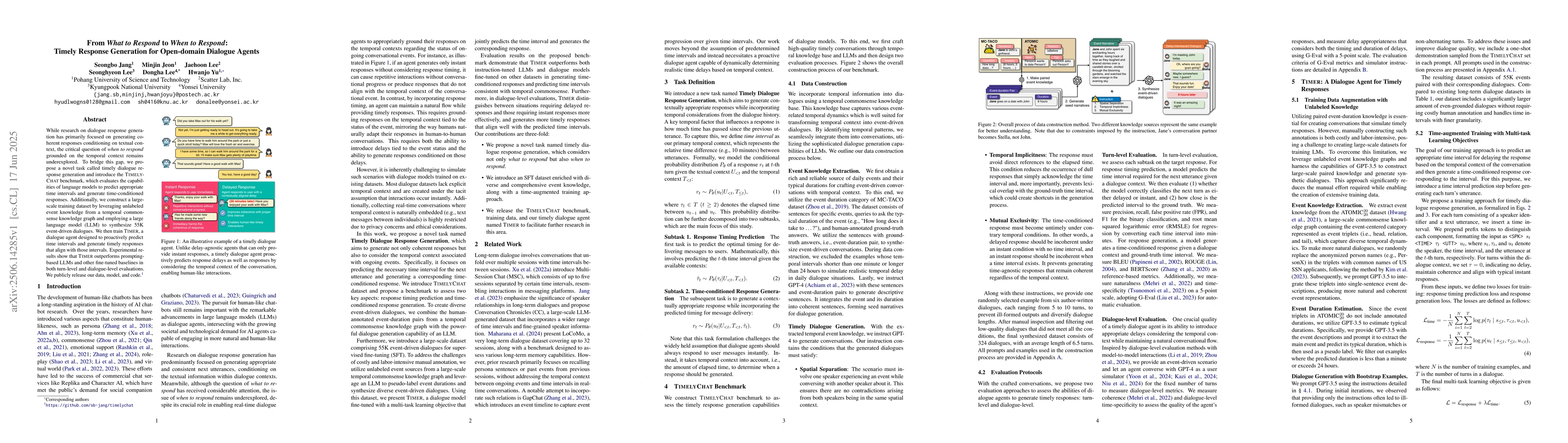 Thumbnail for From What to Respond to When to Respond: Timely Response Generation for
  Open-domain Dialogue Agents