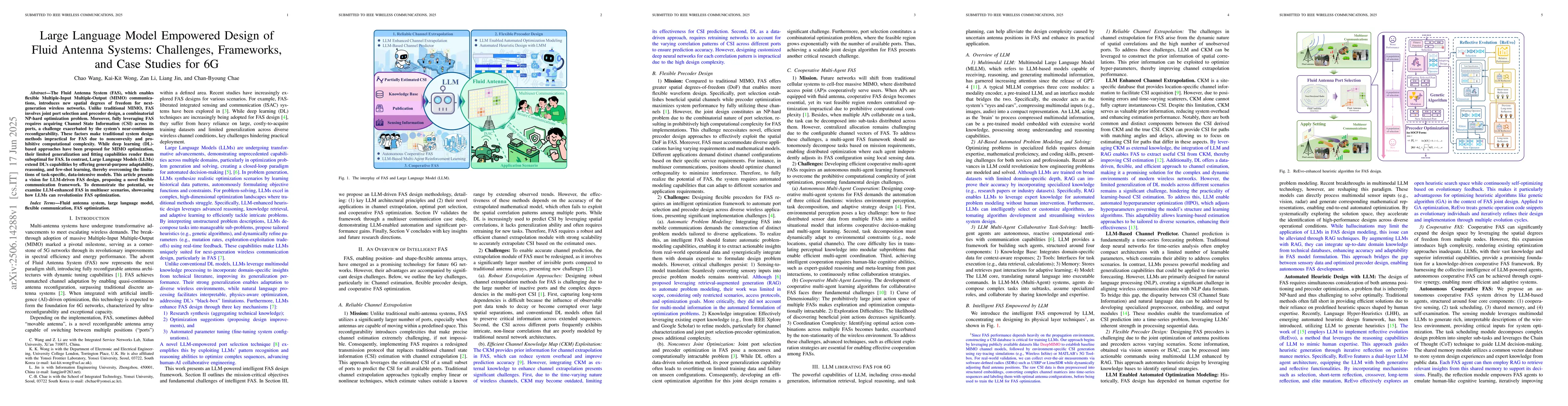 Thumbnail for Large Language Model Empowered Design of Fluid Antenna Systems:
  Challenges, Frameworks, and Case Studies for 6G