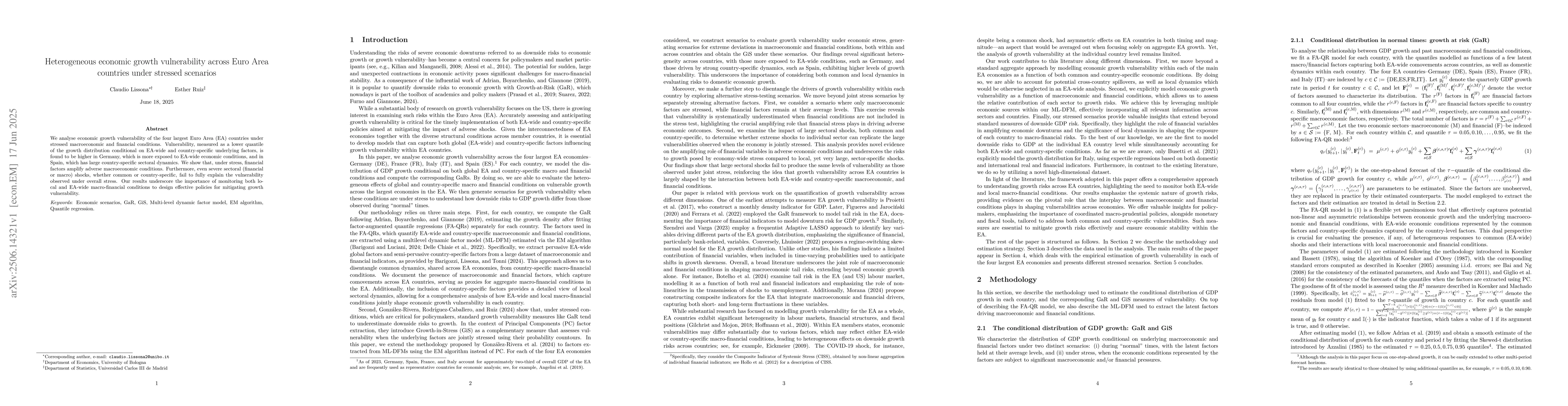 Thumbnail for Heterogeneous economic growth vulnerability across Euro Area countries
  under stressed scenarios