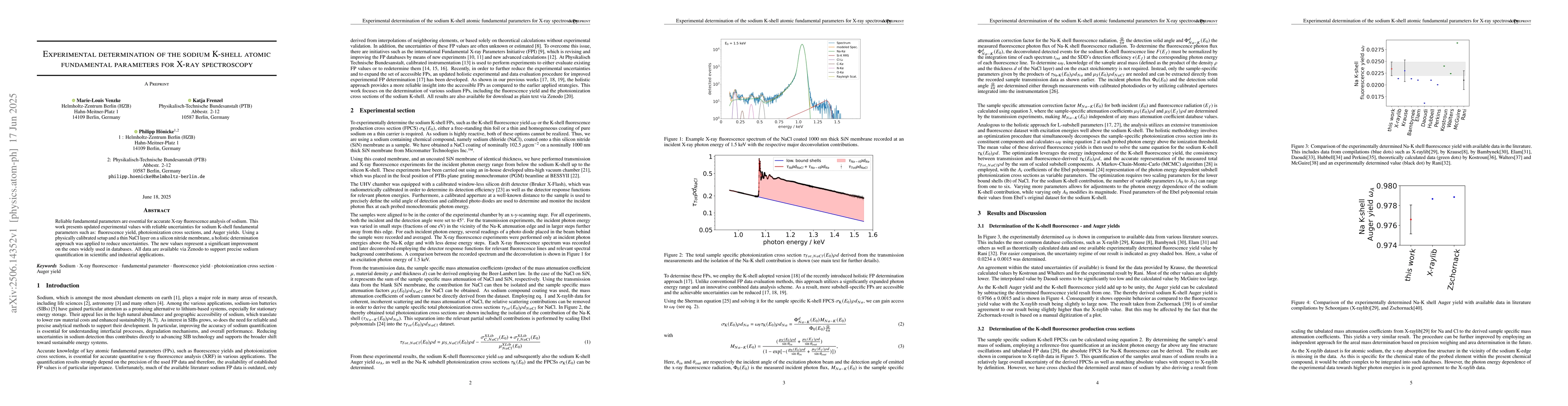 Thumbnail for Experimental determination of the sodium K-shell atomic fundamental
  parameters for X-ray spectroscopy