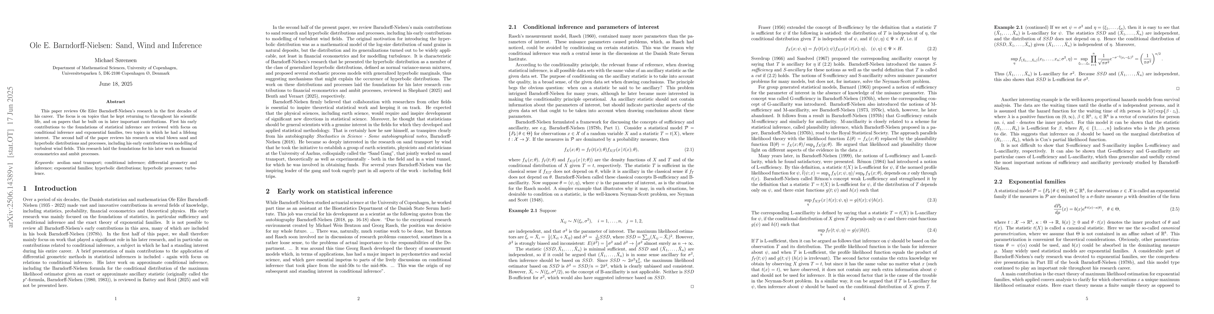 Thumbnail for Ole E. Barndorff-Nielsen: Sand, Wind and Inference