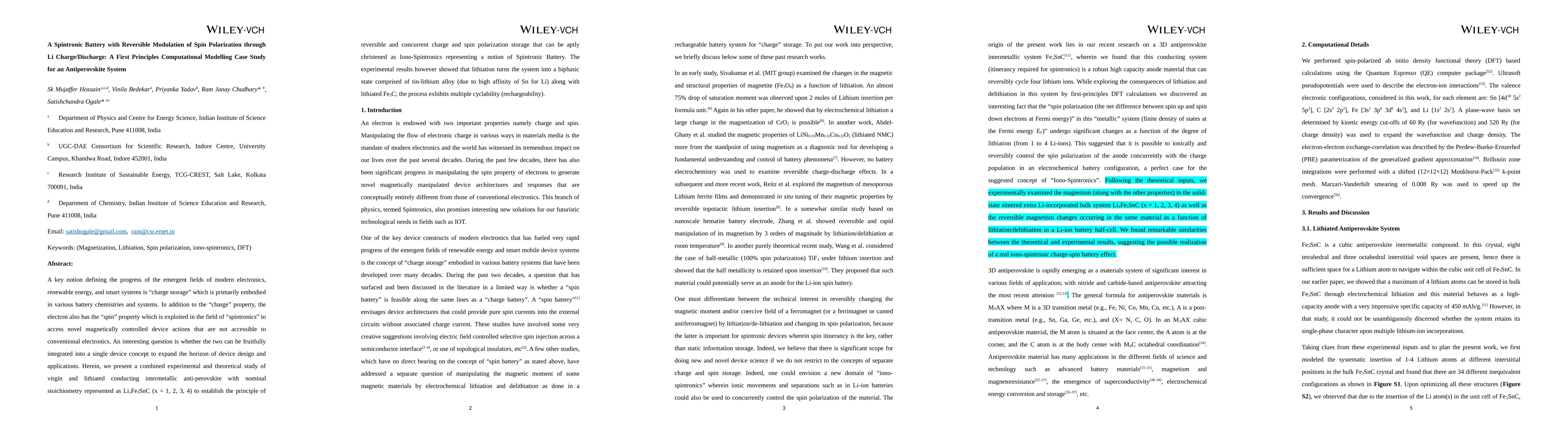 Thumbnail for A Spintronic Battery with Reversible Modulation of Spin Polarization
  through Li Charge/Discharge: A First Principles Computational Modelling Case
  Study for an Antiperovskite System