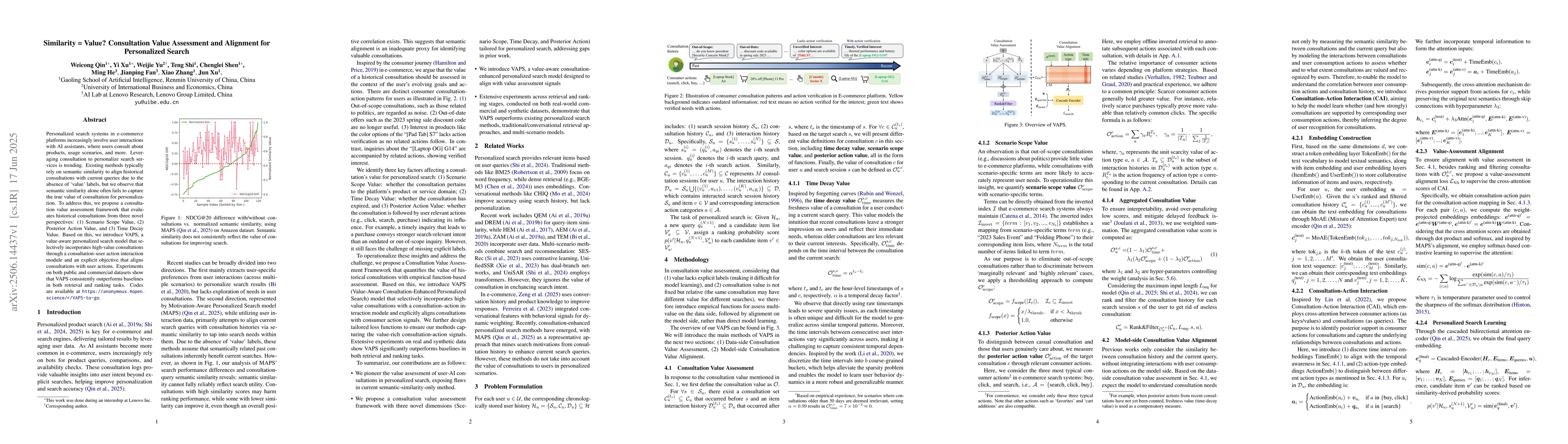 Thumbnail for Similarity = Value? Consultation Value Assessment and Alignment for
  Personalized Search