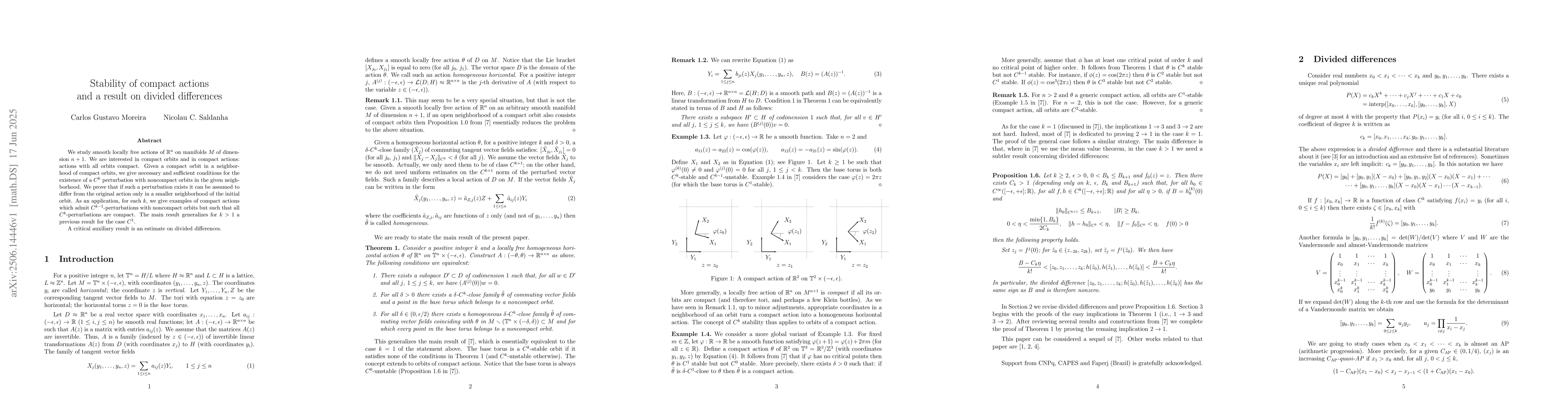 Thumbnail for Stability of compact actions and a result on divided differences