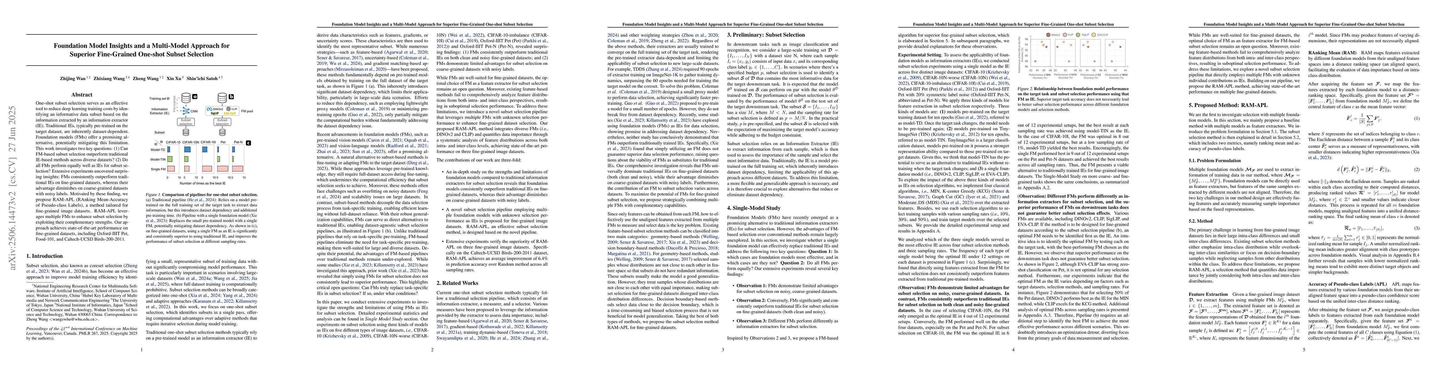 Thumbnail for Foundation Model Insights and a Multi-Model Approach for Superior
  Fine-Grained One-shot Subset Selection
