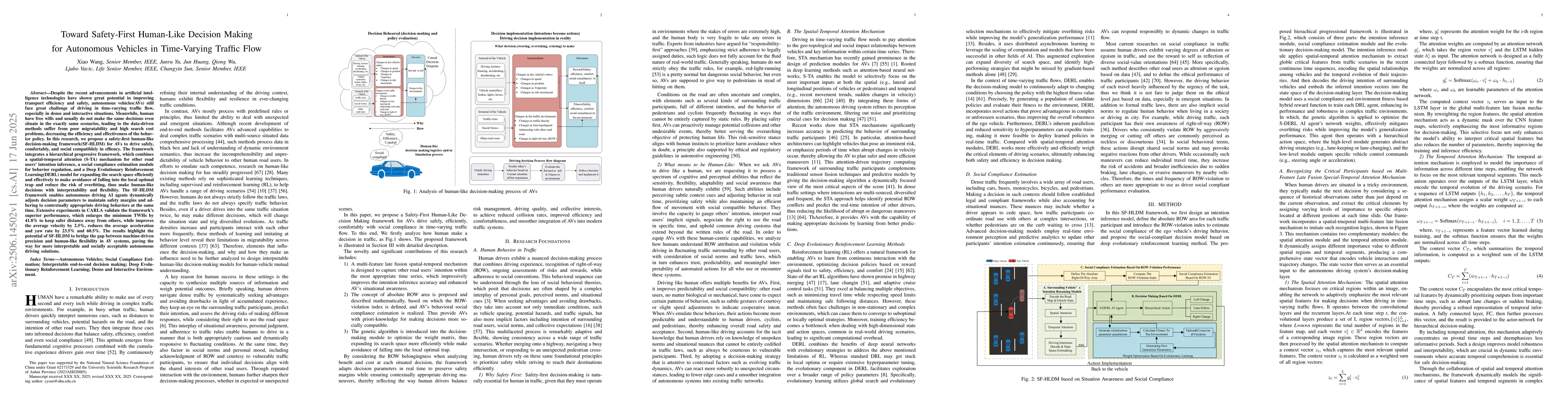 Thumbnail for Toward Safety-First Human-Like Decision Making for Autonomous Vehicles
  in Time-Varying Traffic Flow