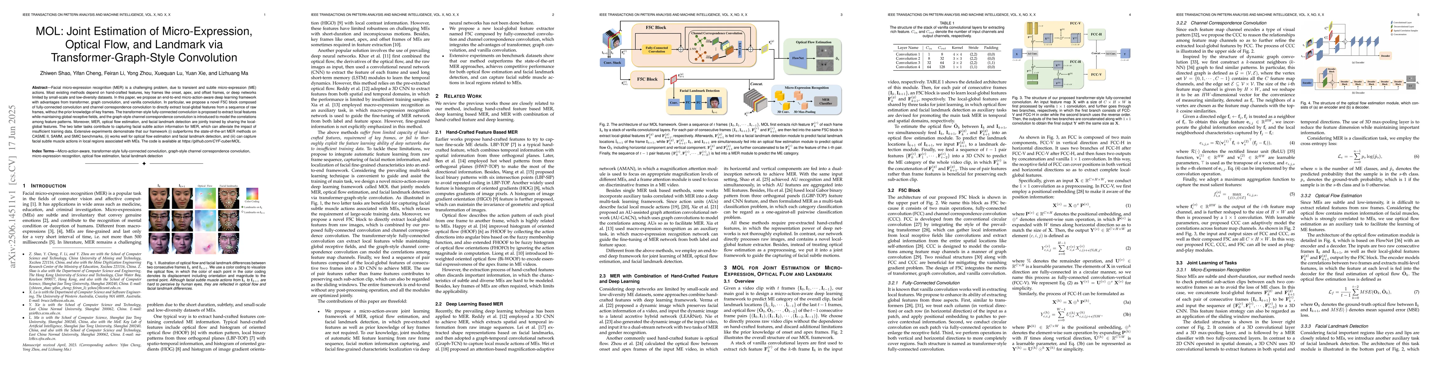 Thumbnail for MOL: Joint Estimation of Micro-Expression, Optical Flow, and Landmark
  via Transformer-Graph-Style Convolution