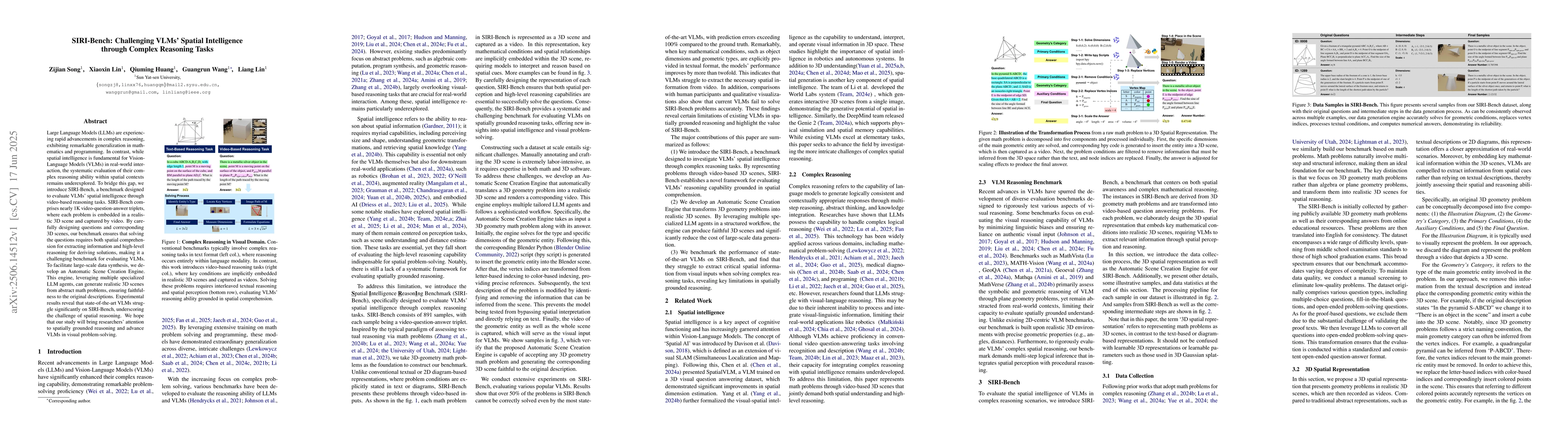 Thumbnail for SIRI-Bench: Challenging VLMs' Spatial Intelligence through Complex
  Reasoning Tasks