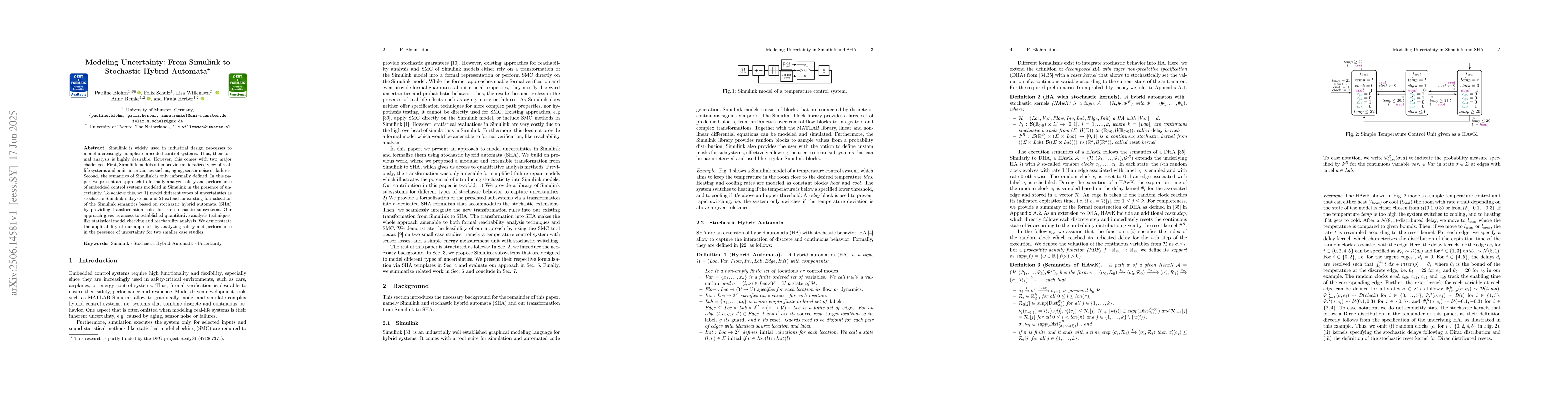 Thumbnail for Modeling Uncertainty: From Simulink to Stochastic Hybrid Automata