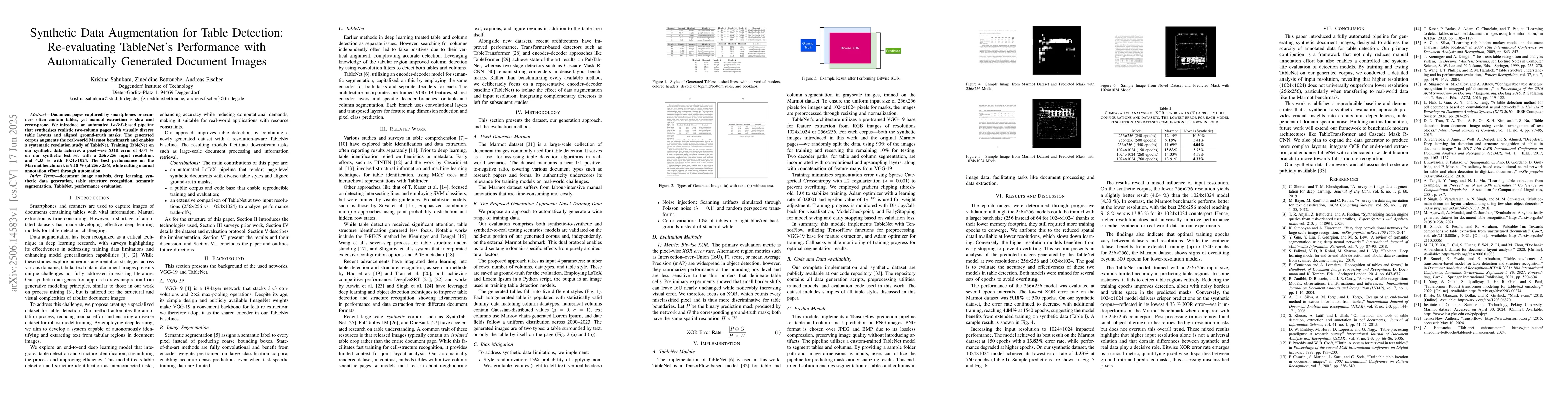 Thumbnail for Synthetic Data Augmentation for Table Detection: Re-evaluating
  TableNet's Performance with Automatically Generated Document Images