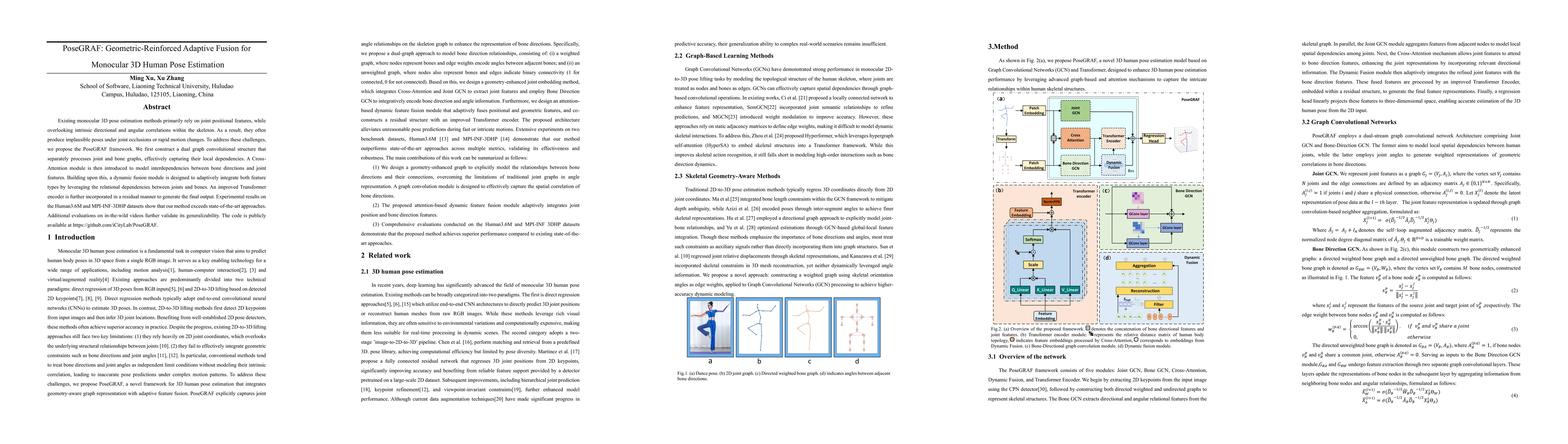 Thumbnail for PoseGRAF: Geometric-Reinforced Adaptive Fusion for Monocular 3D Human
  Pose Estimation