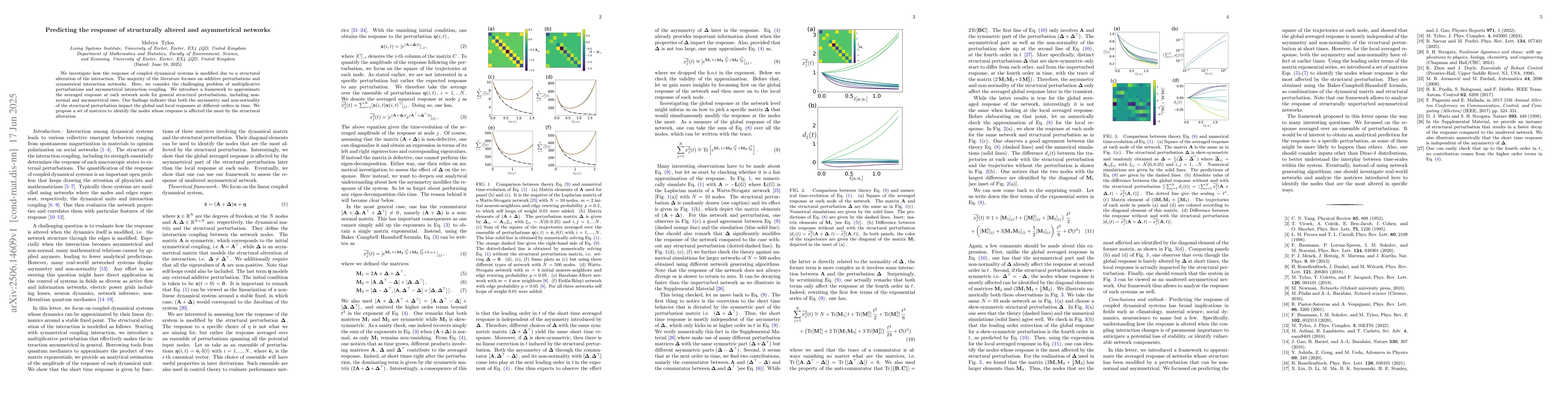 Thumbnail for Predicting the response of structurally altered and asymmetrical
  networks