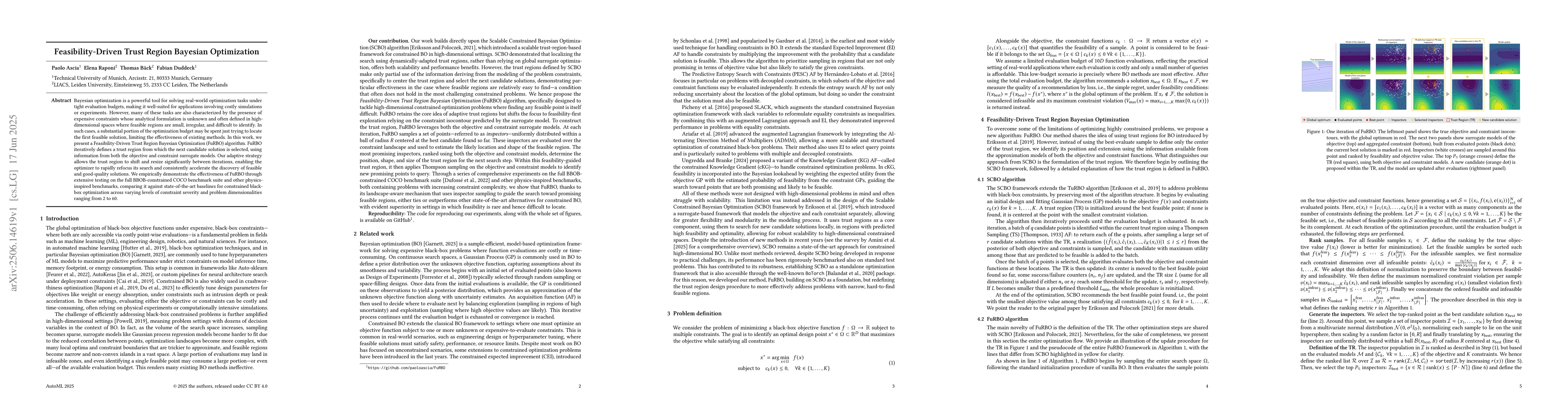 Thumbnail for Feasibility-Driven Trust Region Bayesian Optimization