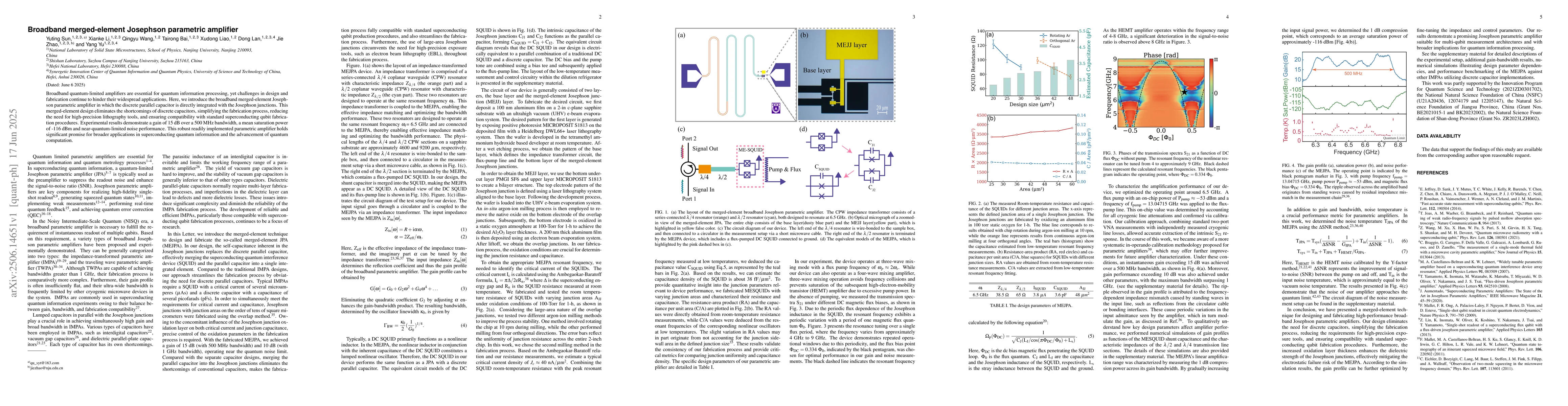 Thumbnail for Broadband merged-element Josephson parametric amplifier